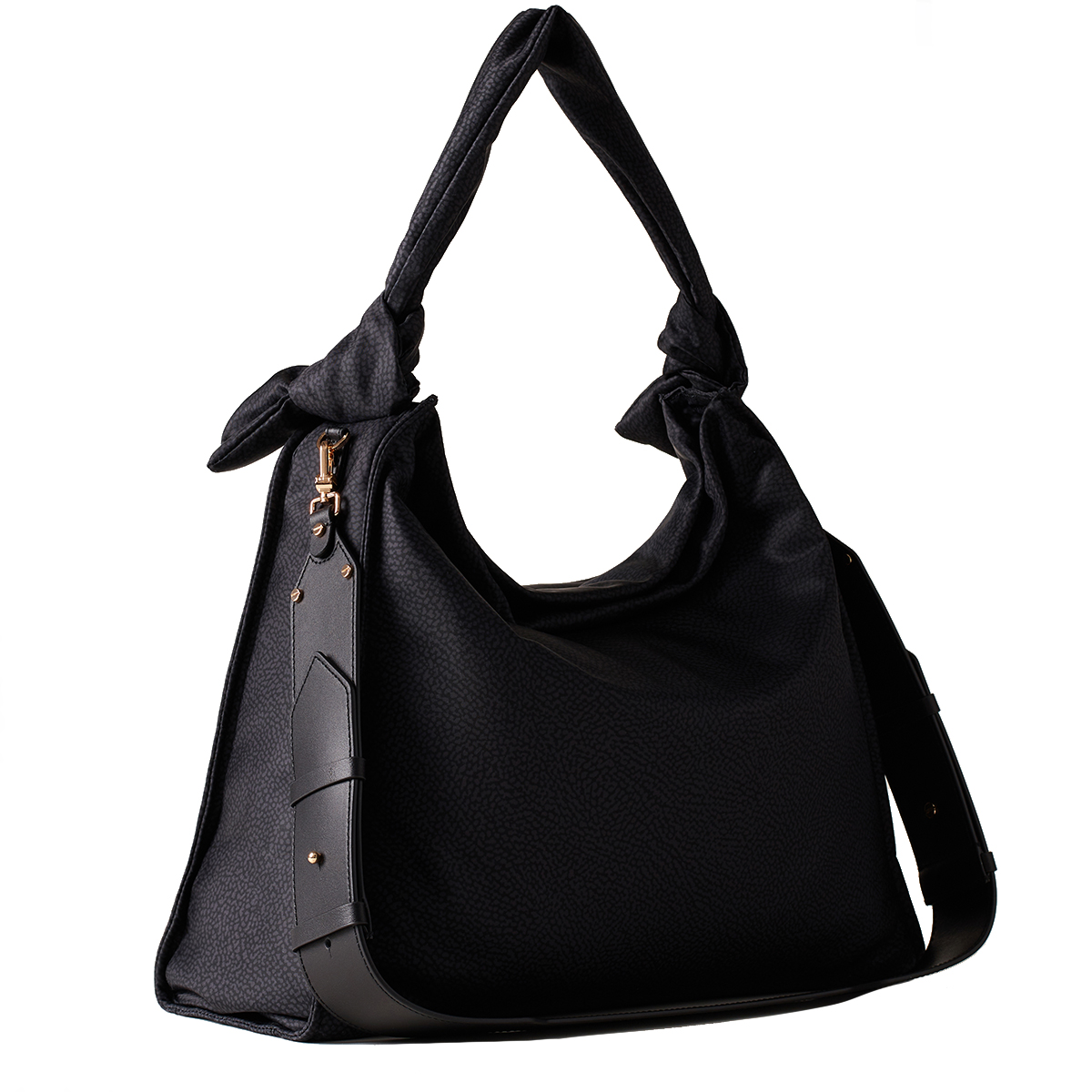 Borbonese Borsa a spalla Hobo Lover Large Dark Black - 2