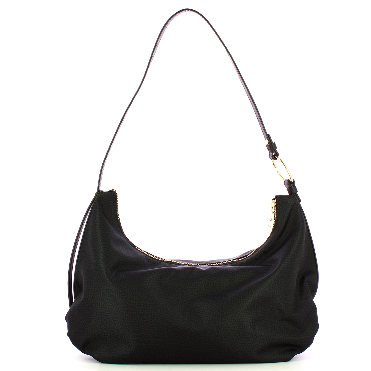 Borbonese Hobo Medium Dark Black - 3 Borbonese Hobo Medium Dark Black - 3