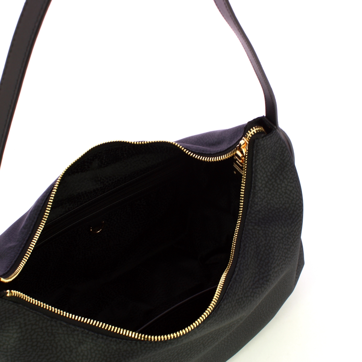 Borbonese Hobo Medium Dark Black - 4 Borbonese Hobo Medium Dark Black - 4