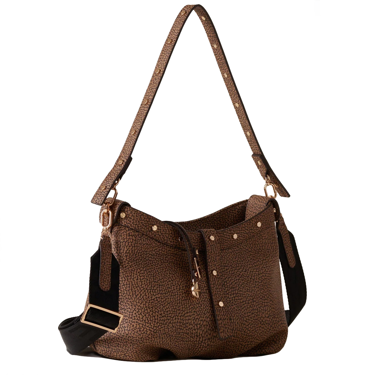 Borbonese Borsa a spalla Metropole Hobo Mini OP Naturale Nero - 3 Borbonese Borsa a spalla Metropole Hobo Mini OP Naturale Nero - 3
