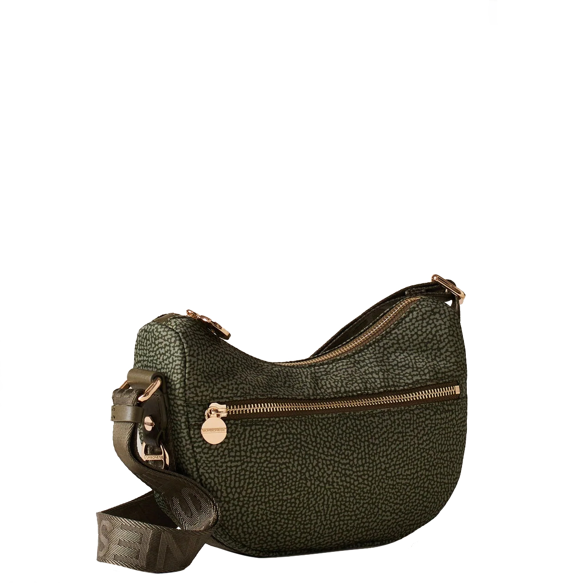 Borbonese Mini Borsa Luna Bag con taschino Verde Militare - 3