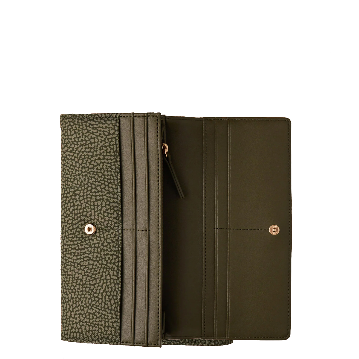 Borbonese Portafoglio Large RFID in Nylon Riciclato Verde Militare - 2 Borbonese Portafoglio Large RFID in Nylon Riciclato Verde Militare - 2