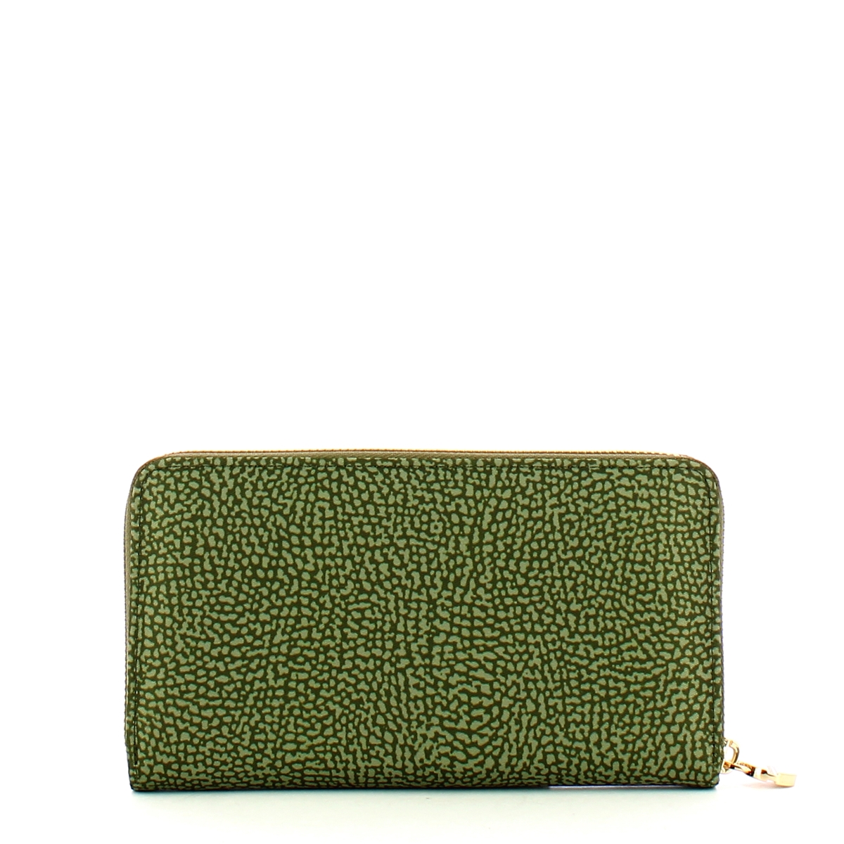 Borbonese Portafoglio RFID in Nylon Riciclato Zip Around Verde Militare - 2