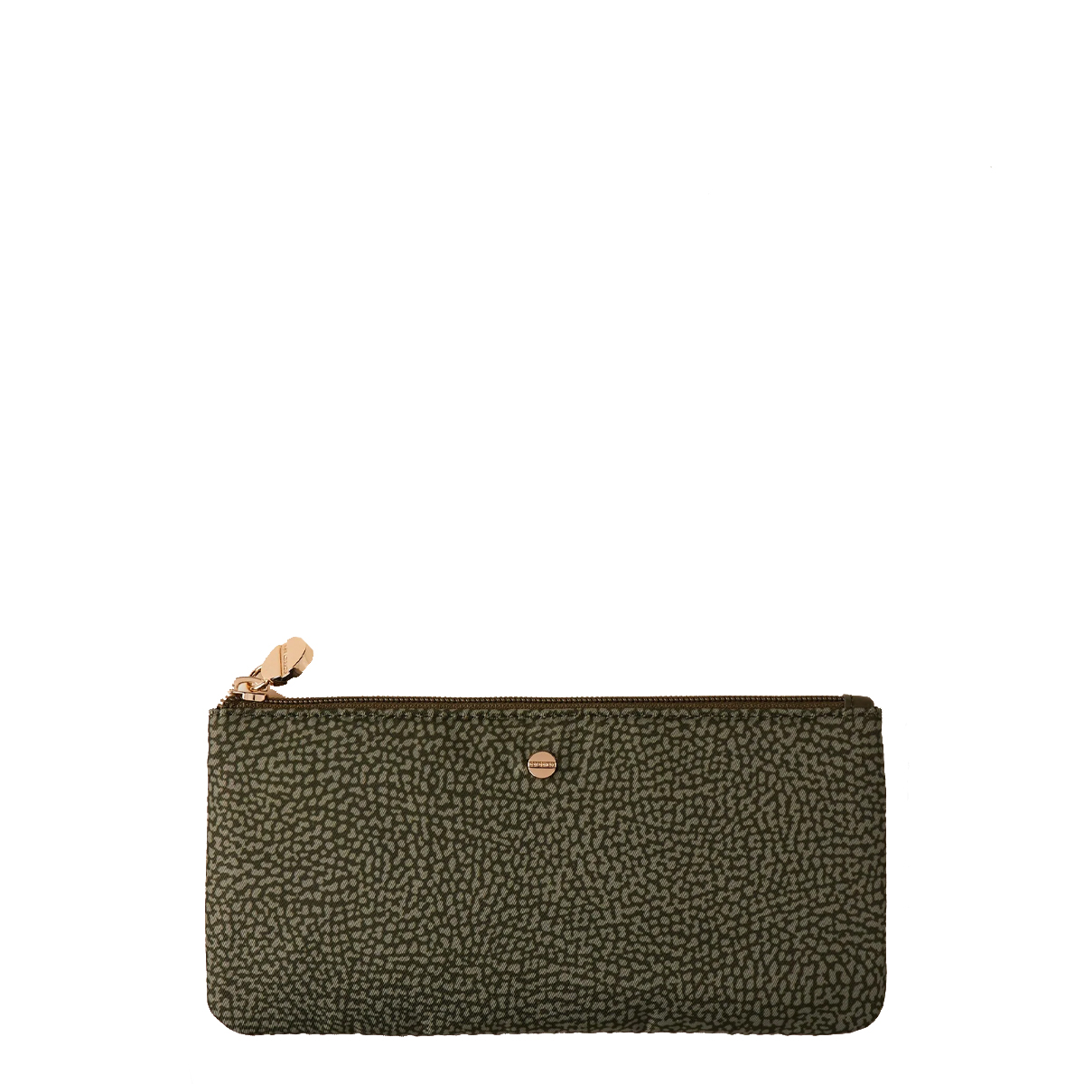 Borbonese Bustina Portadocumenti in Nylon Riciclato Verde Militare - 1