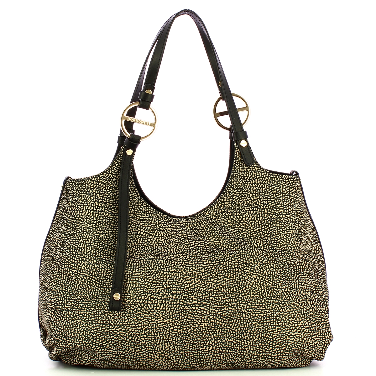 Borbonese Borsa a spalla Medium OP Naturale Nero - 1