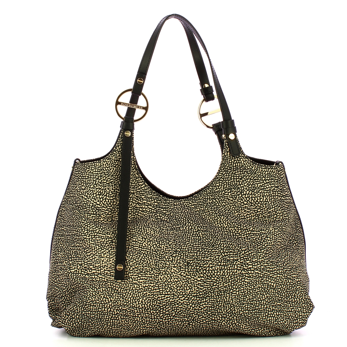 Borbonese Borsa a spalla Medium OP Naturale Nero - 3