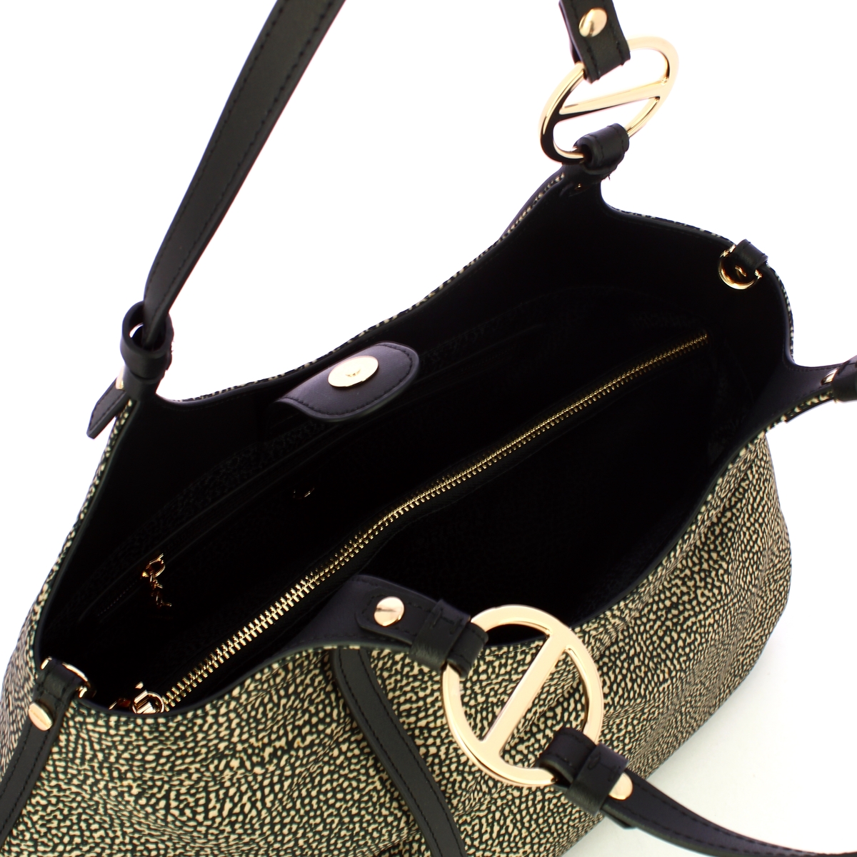 Borbonese Borsa a spalla Medium OP Naturale Nero - 4