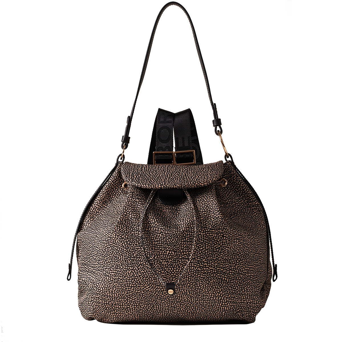 Borbonese Zaino Medium OP Naturale Nero - 1