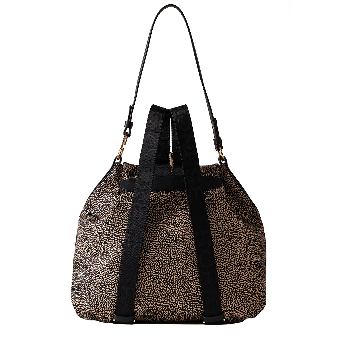 Borbonese Zaino Medium OP Naturale Nero - 3