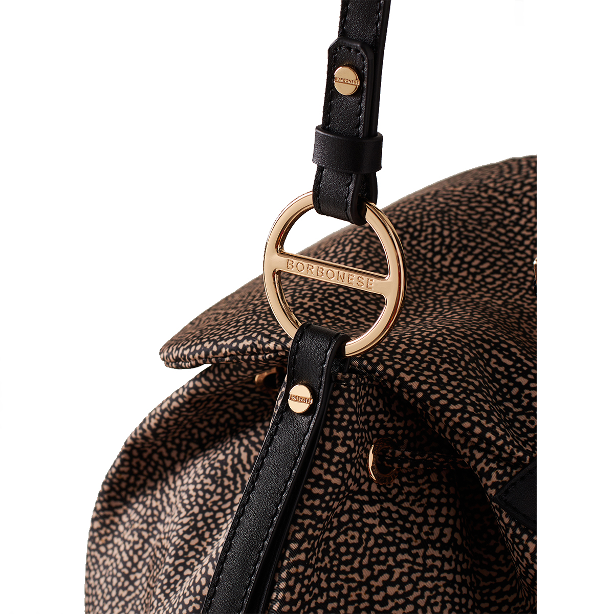 Borbonese Zaino Medium OP Naturale Nero - 4