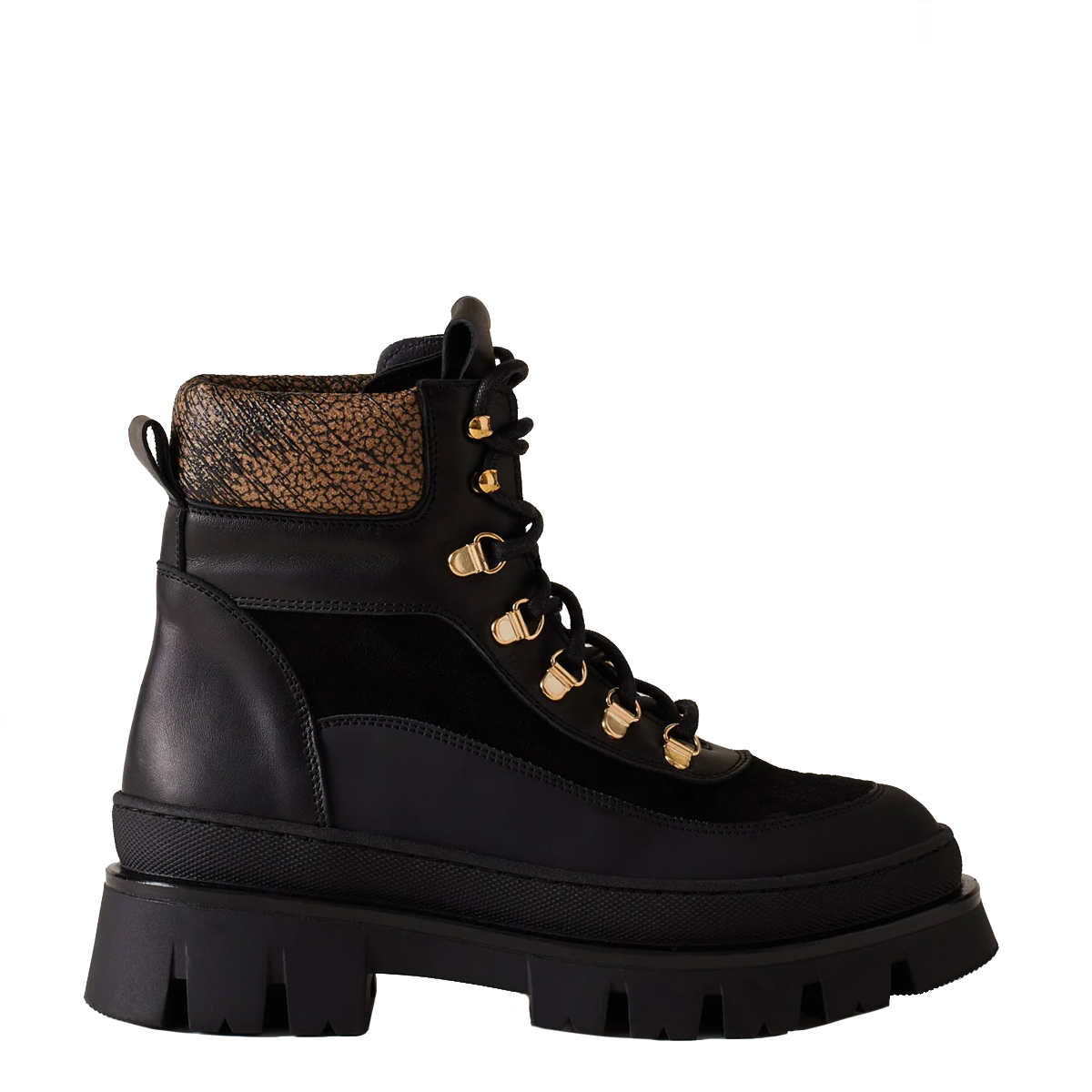 Borbonese Combat Boot Pedula Nero OP Naturale - 1 Borbonese Combat Boot Pedula Nero OP Naturale - 1