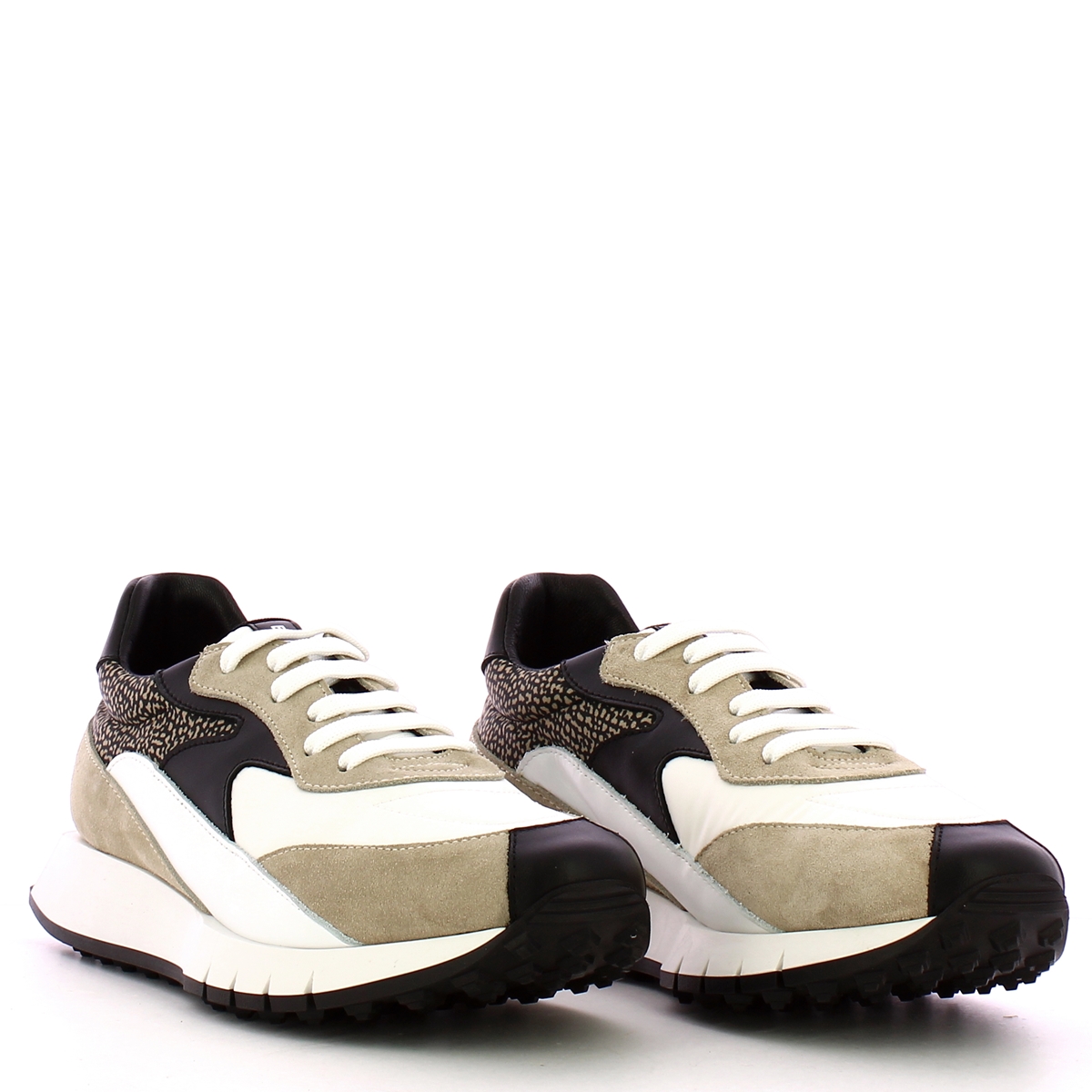 Borbonese Sneakers Beige Bianco OP Naturale - 2 Borbonese Sneakers Beige Bianco OP Naturale - 2