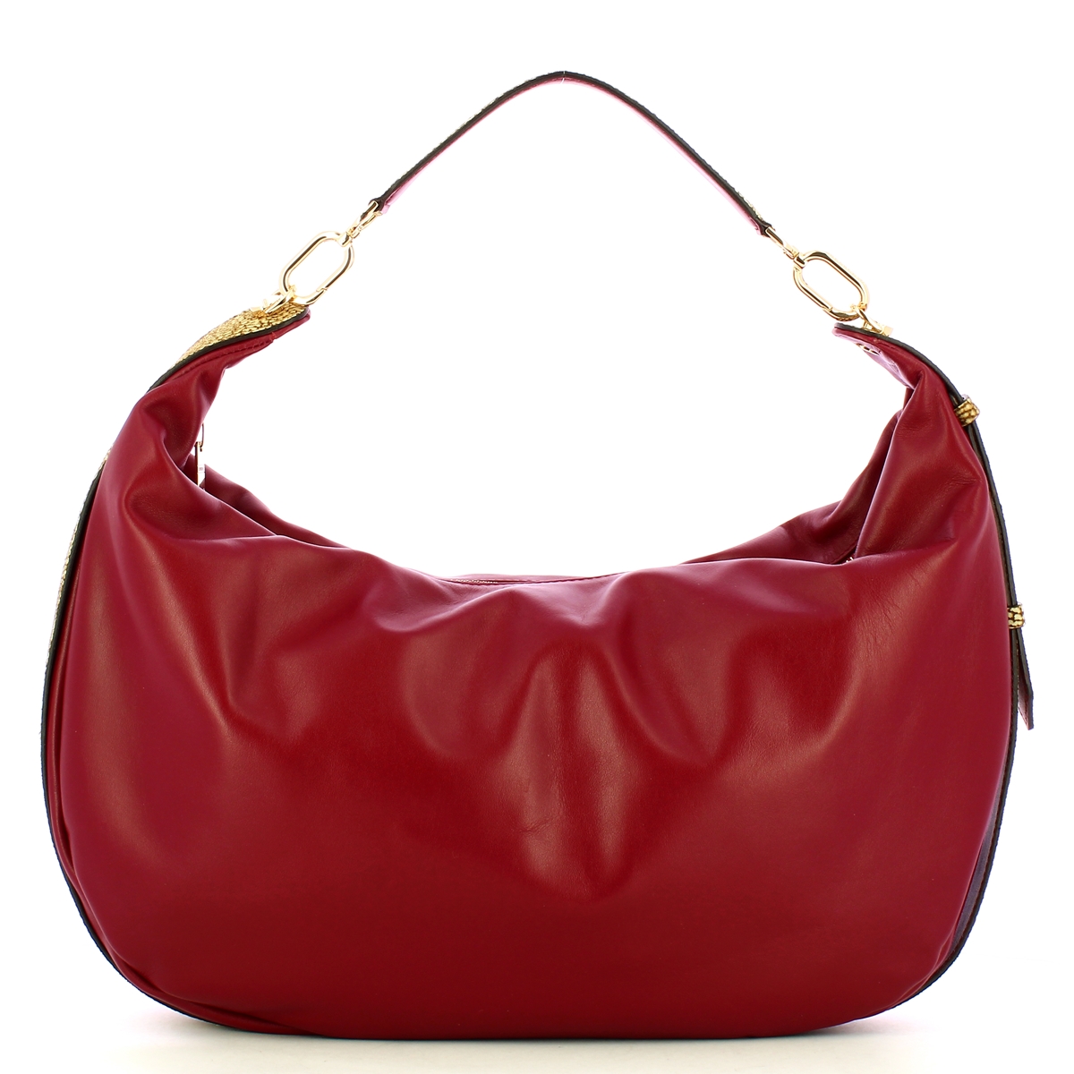 Borbonese Hobo Bag Oyster Large Borgogna OP Naturale - 1 Borbonese Hobo Bag Oyster Large Borgogna OP Naturale - 1