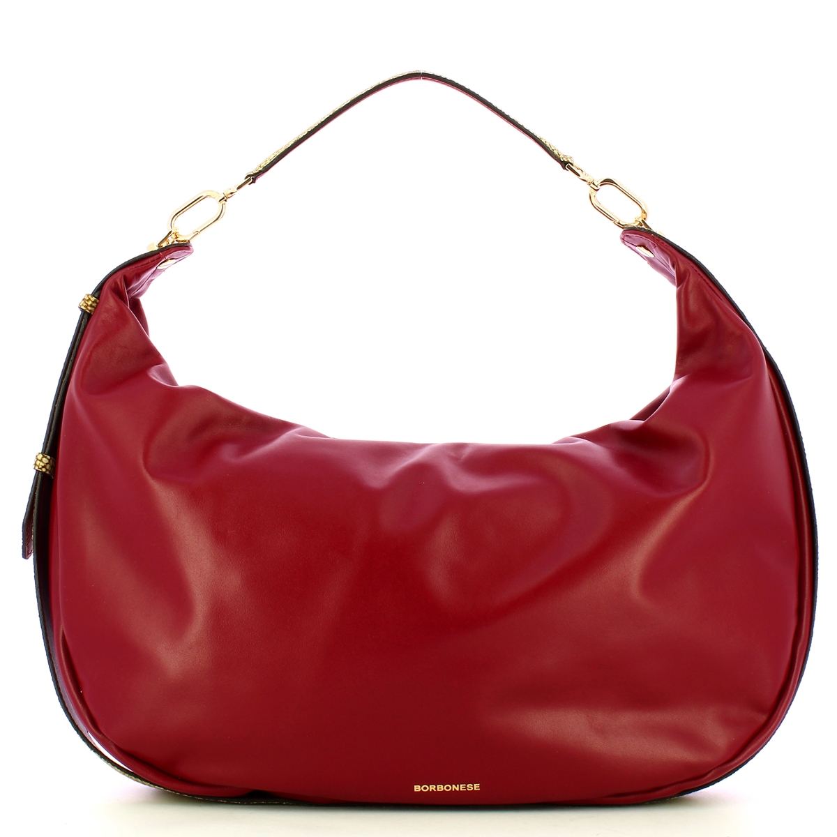 Borbonese Hobo Bag Oyster Large Borgogna OP Naturale - 3 Borbonese Hobo Bag Oyster Large Borgogna OP Naturale - 3