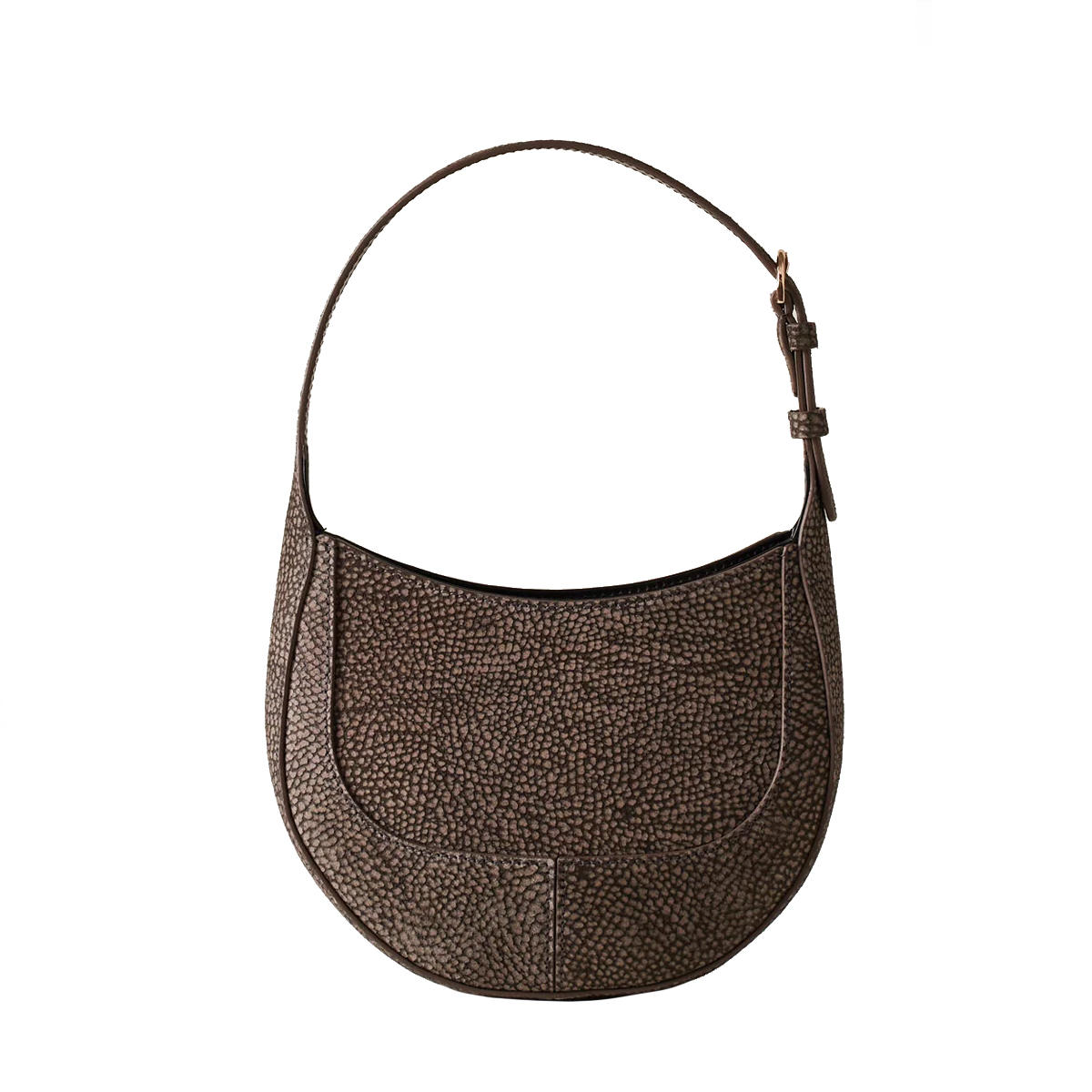 Borbonese Mini Hobo Bag 110 in camoscio Clay Grey - 4