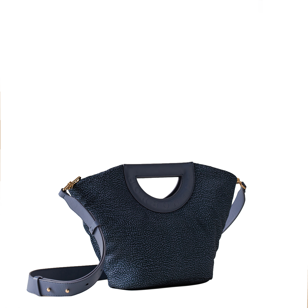 Borbonese Bouche Shopper Small Denim - 2 Borbonese Bouche Shopper Small Denim - 2