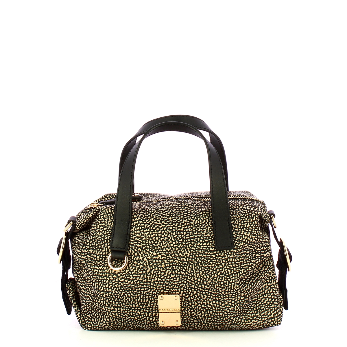 Borbonese Bauletto Mini OP Naturale Nero - 1 Borbonese Bauletto Mini OP Naturale Nero - 1