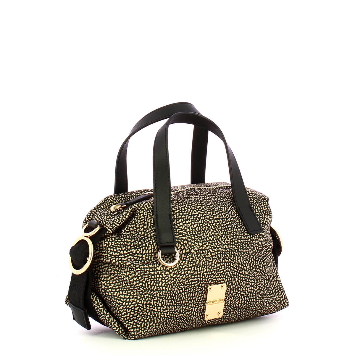Borbonese Bauletto Mini OP Naturale Nero - 2 Borbonese Bauletto Mini OP Naturale Nero - 2