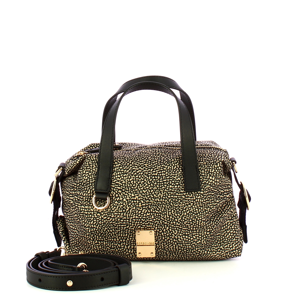 Borbonese Bauletto Mini OP Naturale Nero - 4 Borbonese Bauletto Mini OP Naturale Nero - 4