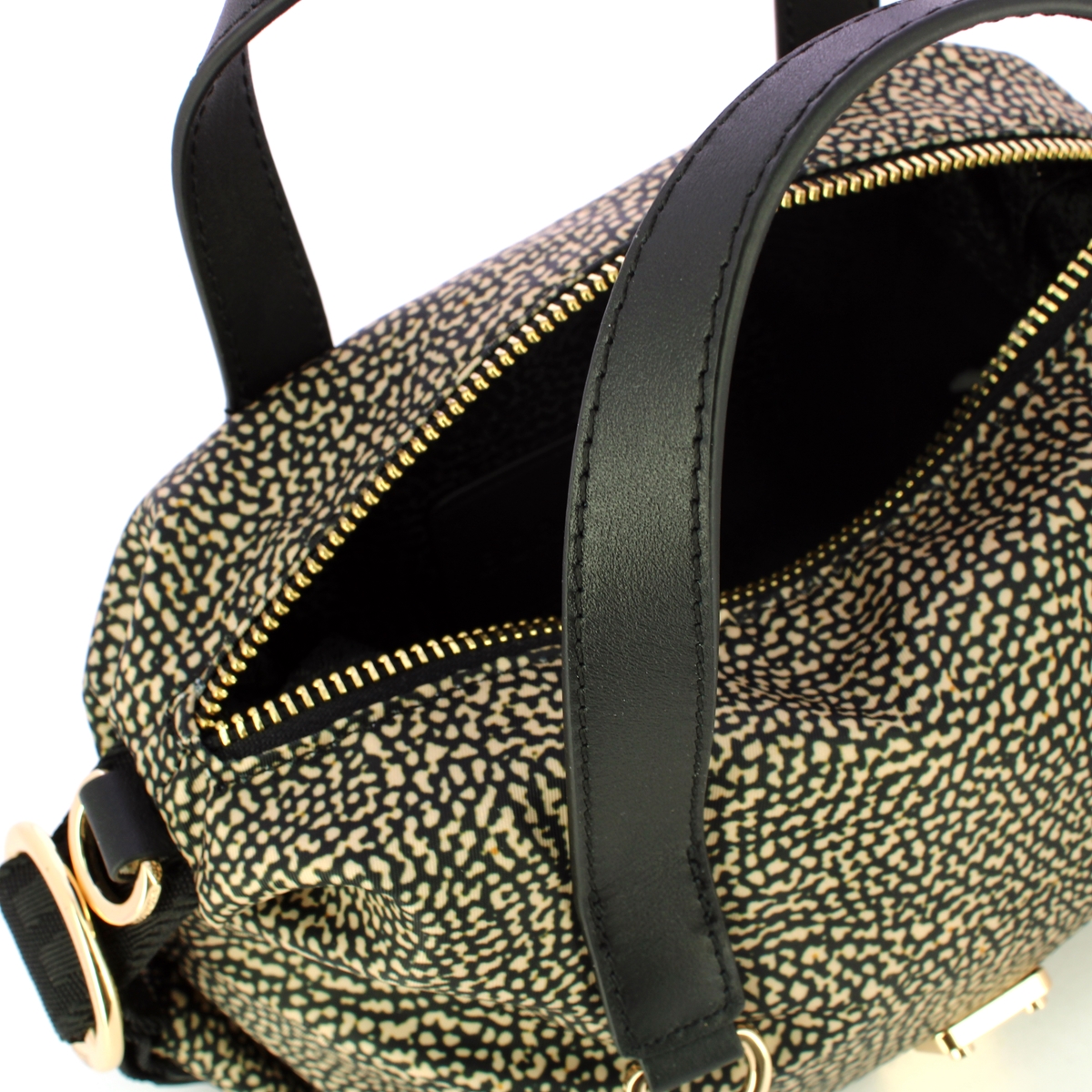 Borbonese Bauletto Mini OP Naturale Nero - 5 Borbonese Bauletto Mini OP Naturale Nero - 5