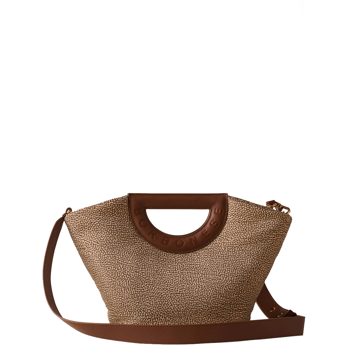 Borbonese Bouche Shopper Small Beige Marrone - 4 Borbonese Bouche Shopper Small Beige Marrone - 4