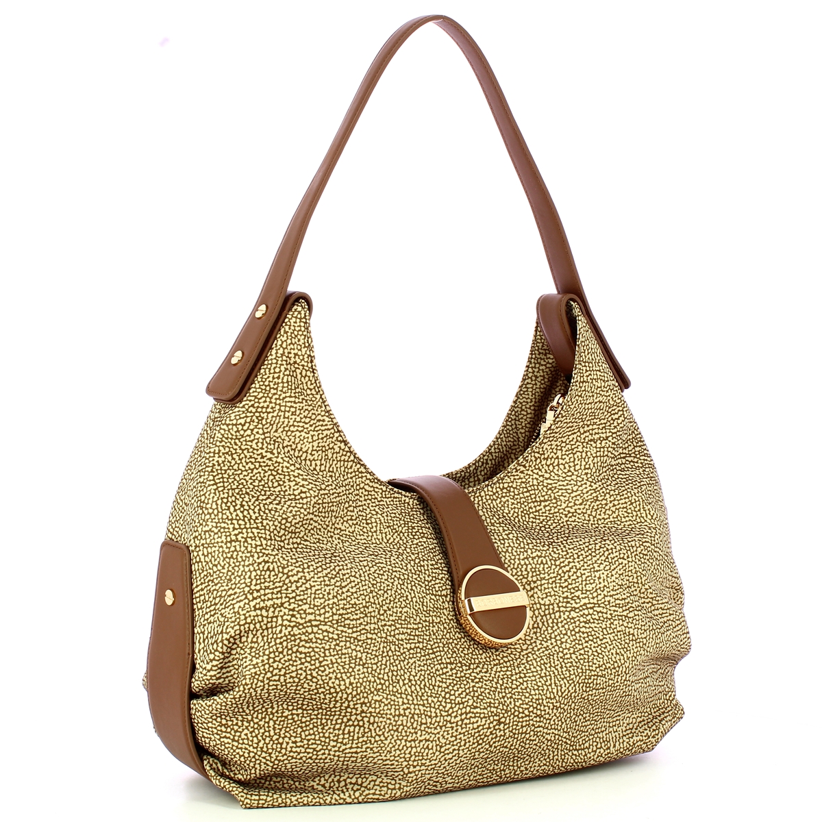 Borbonese Borsa a spalla Eclipse Hobo Medium Beige Marrone - 2