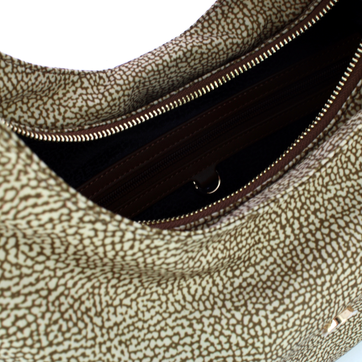 Borbonese Borsa a spalla Eclipse Hobo Medium Beige Marrone - 4