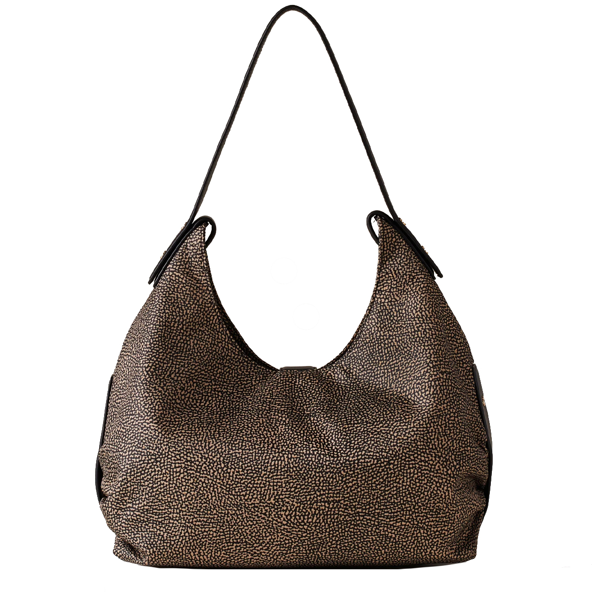 Borbonese Borsa a spalla Eclipse Hobo Medium OP Naturale Nero - 4