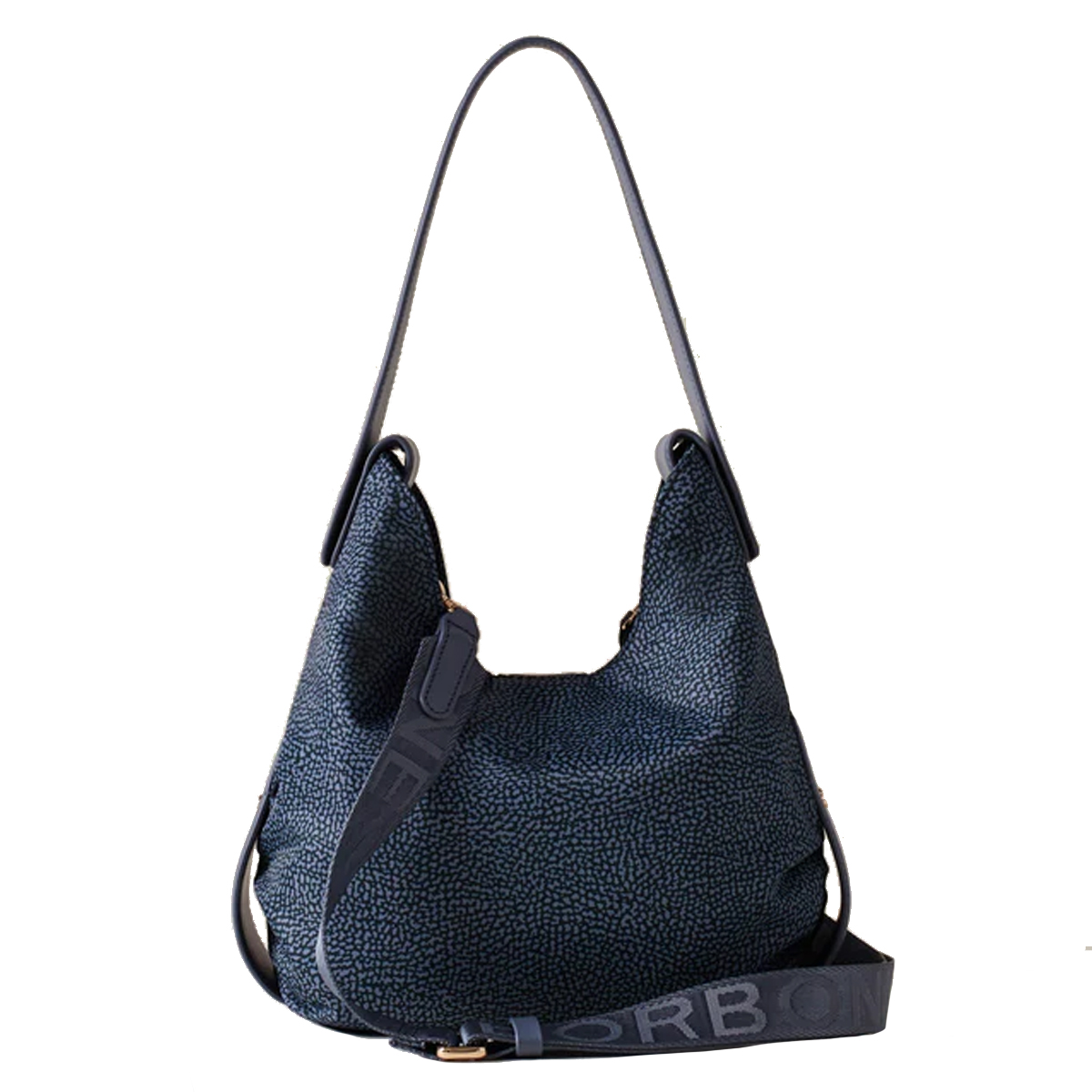 Borbonese Borsa a spalla Eclipse Hobo Small Denim - 3 Borbonese Borsa a spalla Eclipse Hobo Small Denim - 3