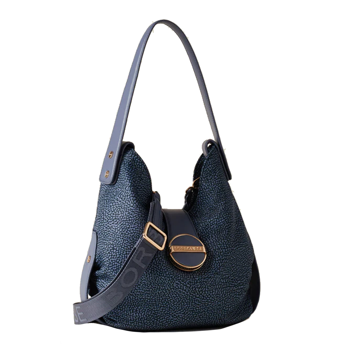 Borbonese Borsa a spalla Eclipse Hobo Small Denim - 4 Borbonese Borsa a spalla Eclipse Hobo Small Denim - 4