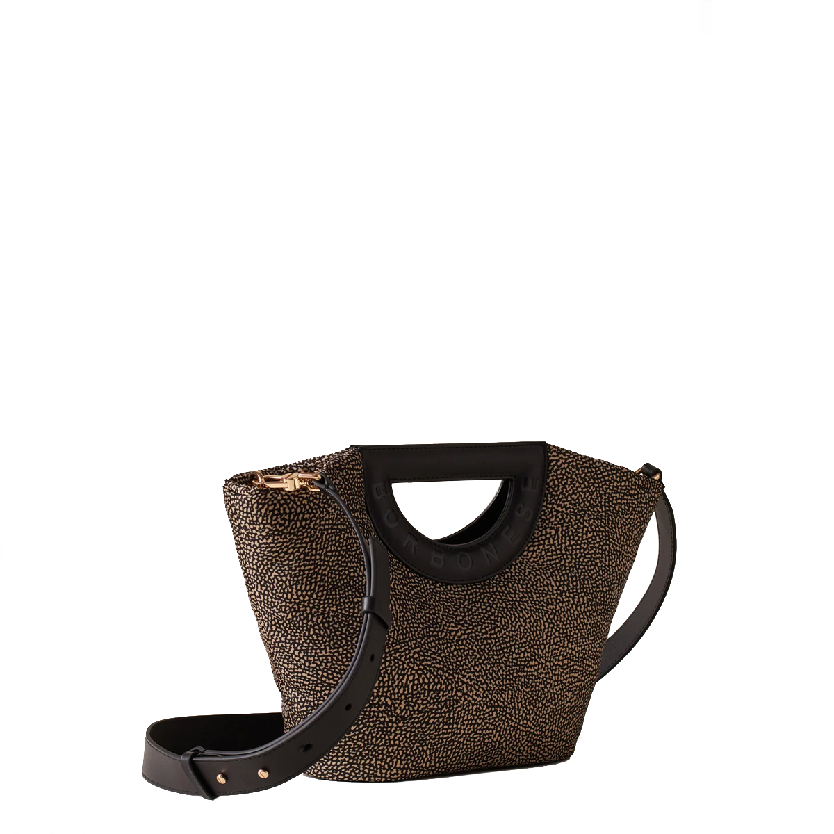 Borbonese Bouche Shopper Small OP Naturale Nero - 3
