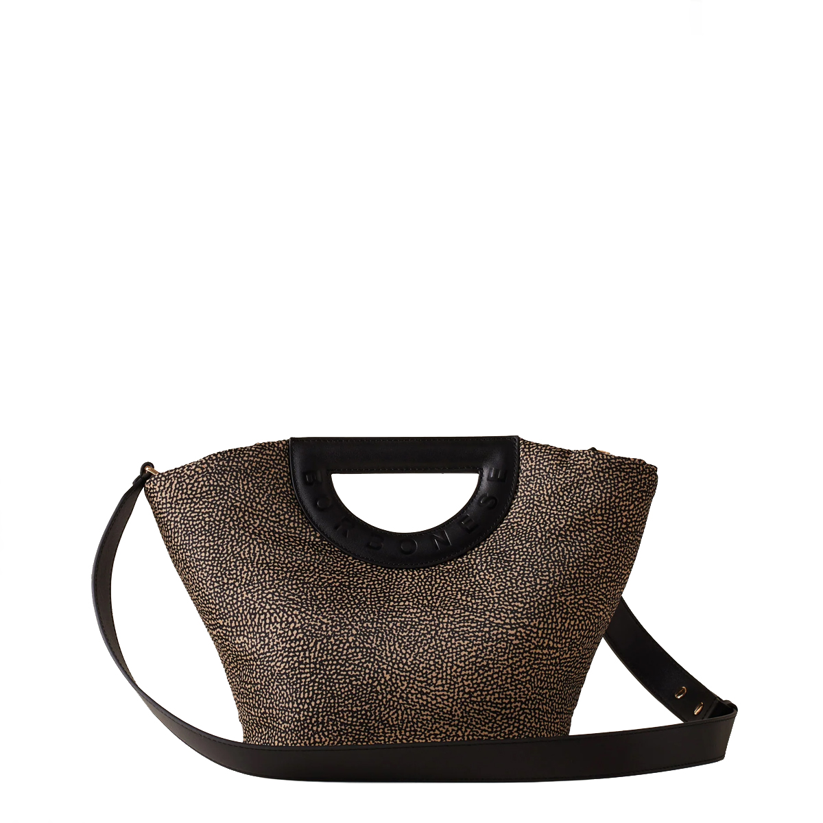 Borbonese Bouche Shopper Small OP Naturale Nero - 4