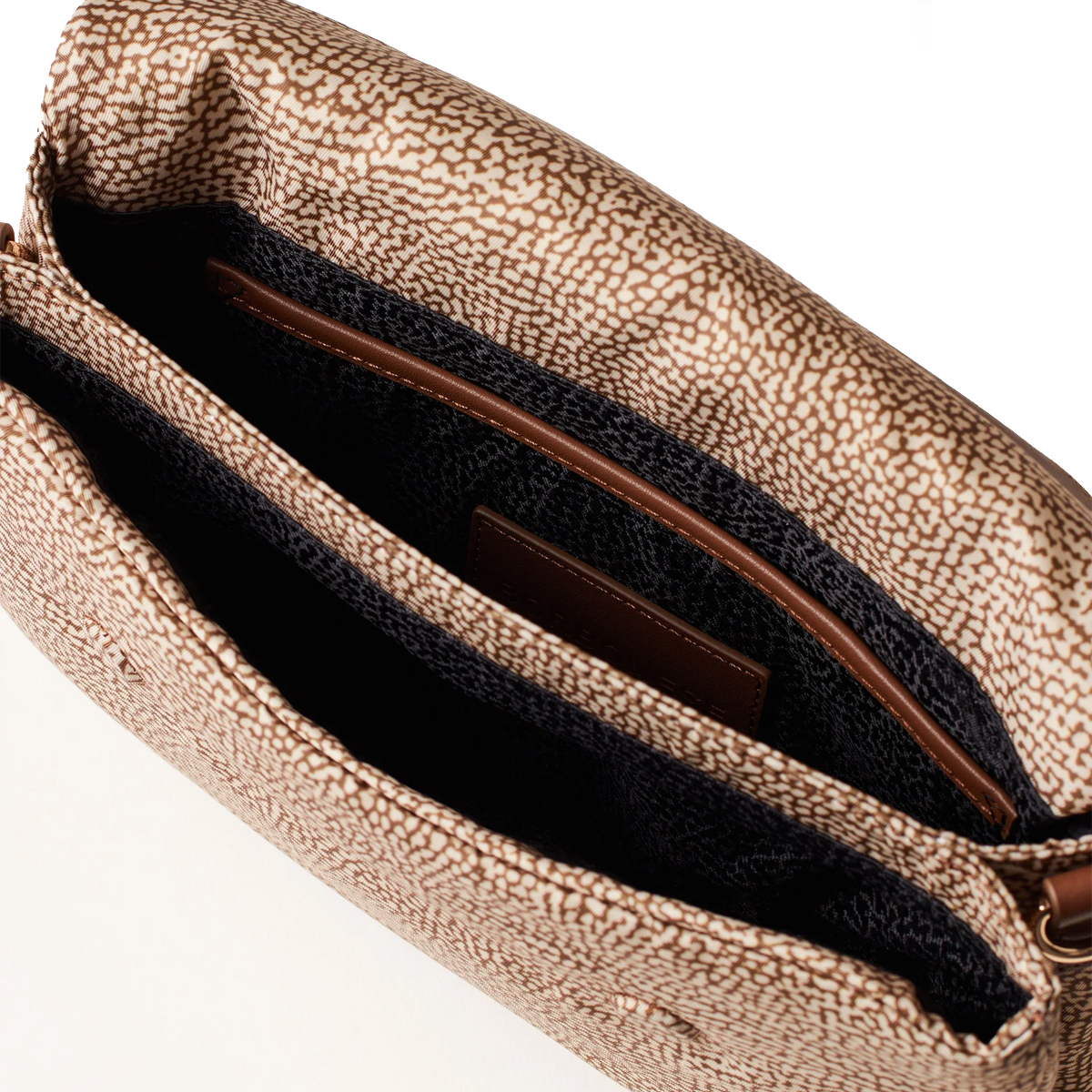 Borbonese Bouche Tracolla Small Beige Marrone - 5