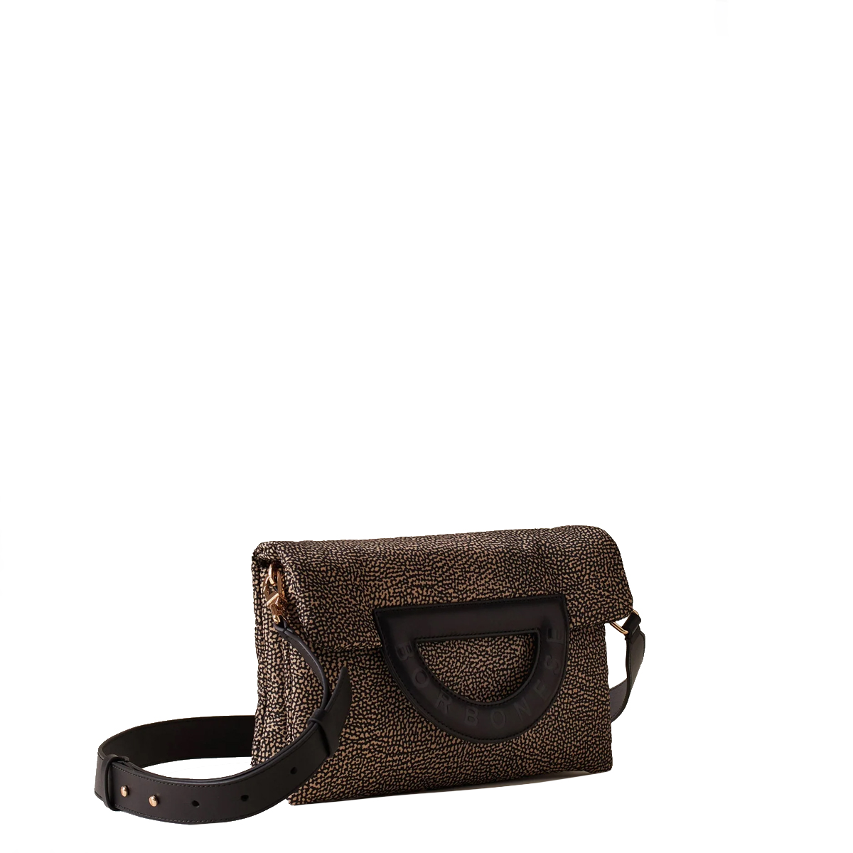 Borbonese Bouche Tracolla Small OP Naturale Nero - 2 Borbonese Bouche Tracolla Small OP Naturale Nero - 2