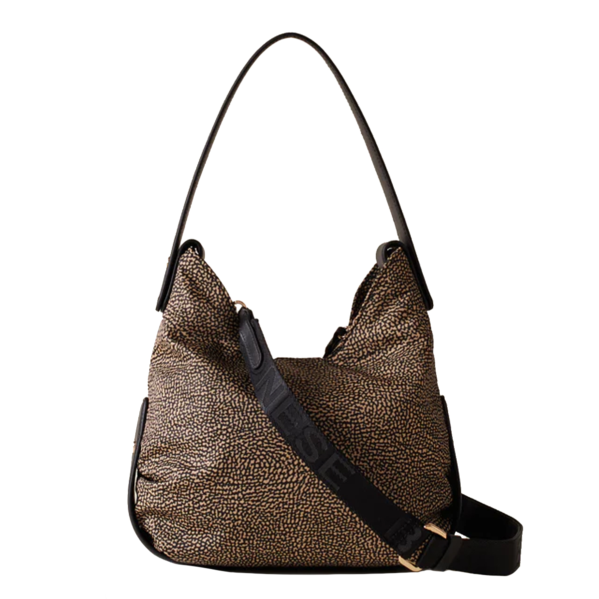 Borbonese Borsa a spalla Eclipse Hobo Small OP Naturale Nero - 3