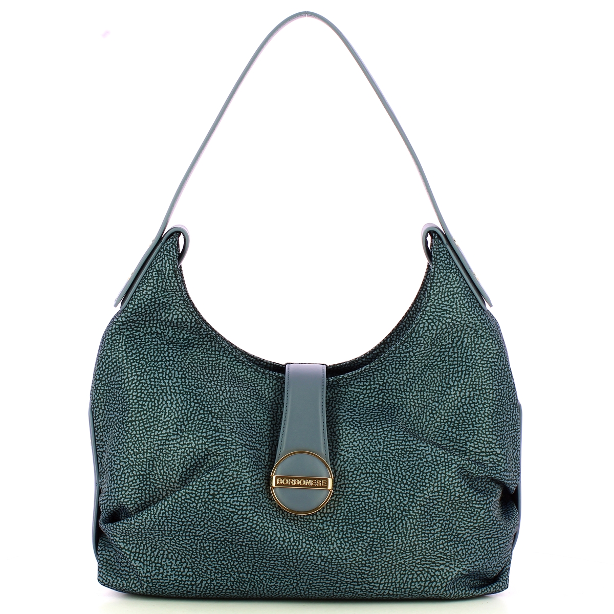 Borbonese Borsa a spalla Eclipse Hobo Medium Denim - 1
