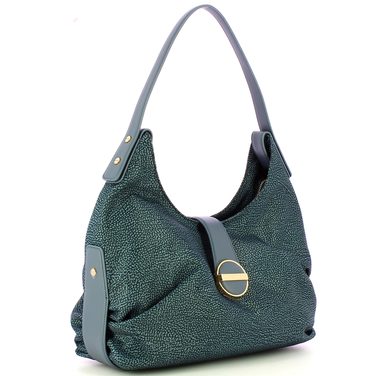 Borbonese Borsa a spalla Eclipse Hobo Medium Denim - 2