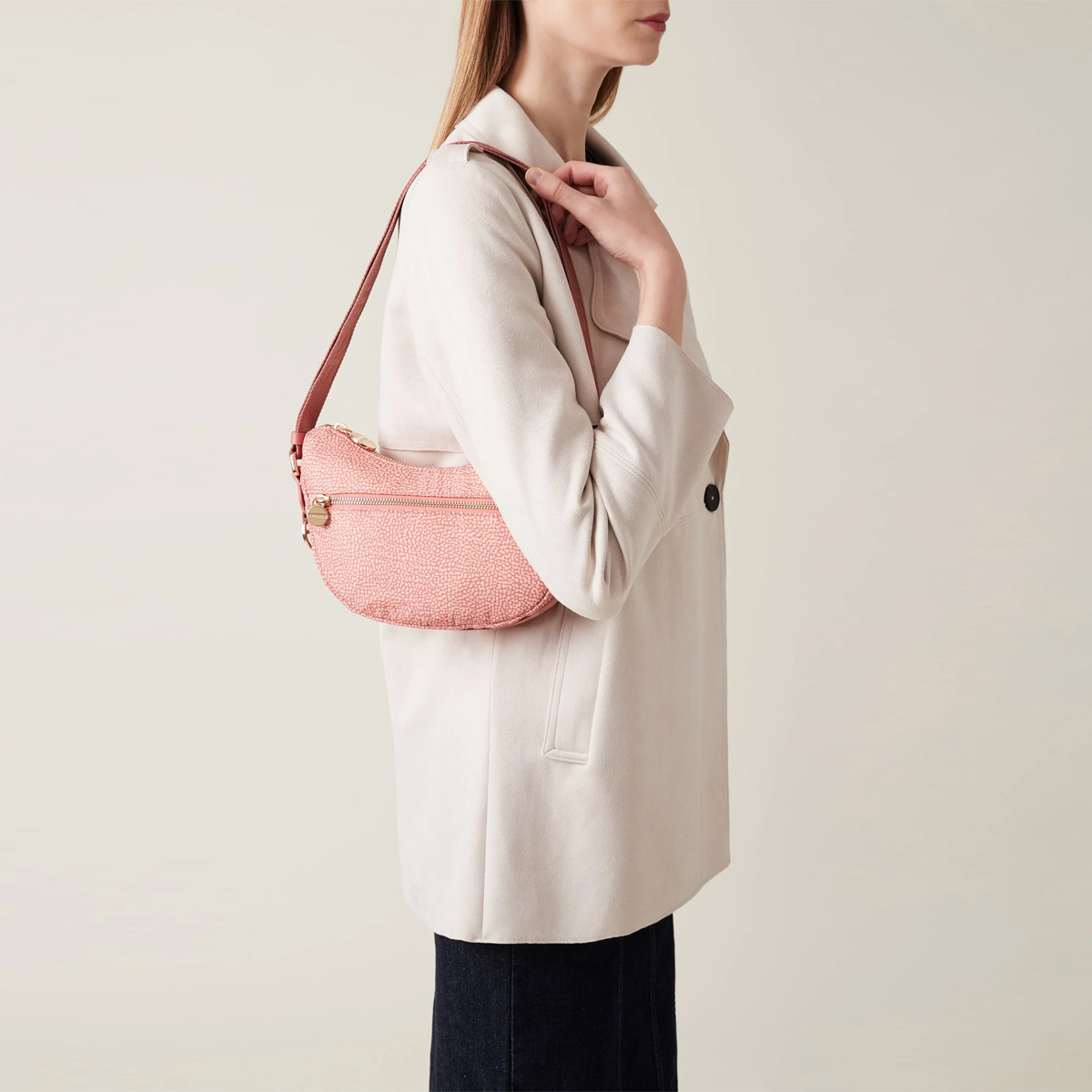 Borbonese Luna Lipstick Recycled Nylon Minibag with pocket - 2