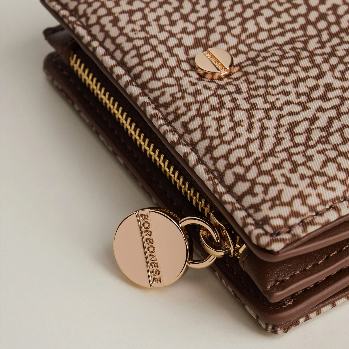 Borbonese Small Beige Marrone Wallet - 4