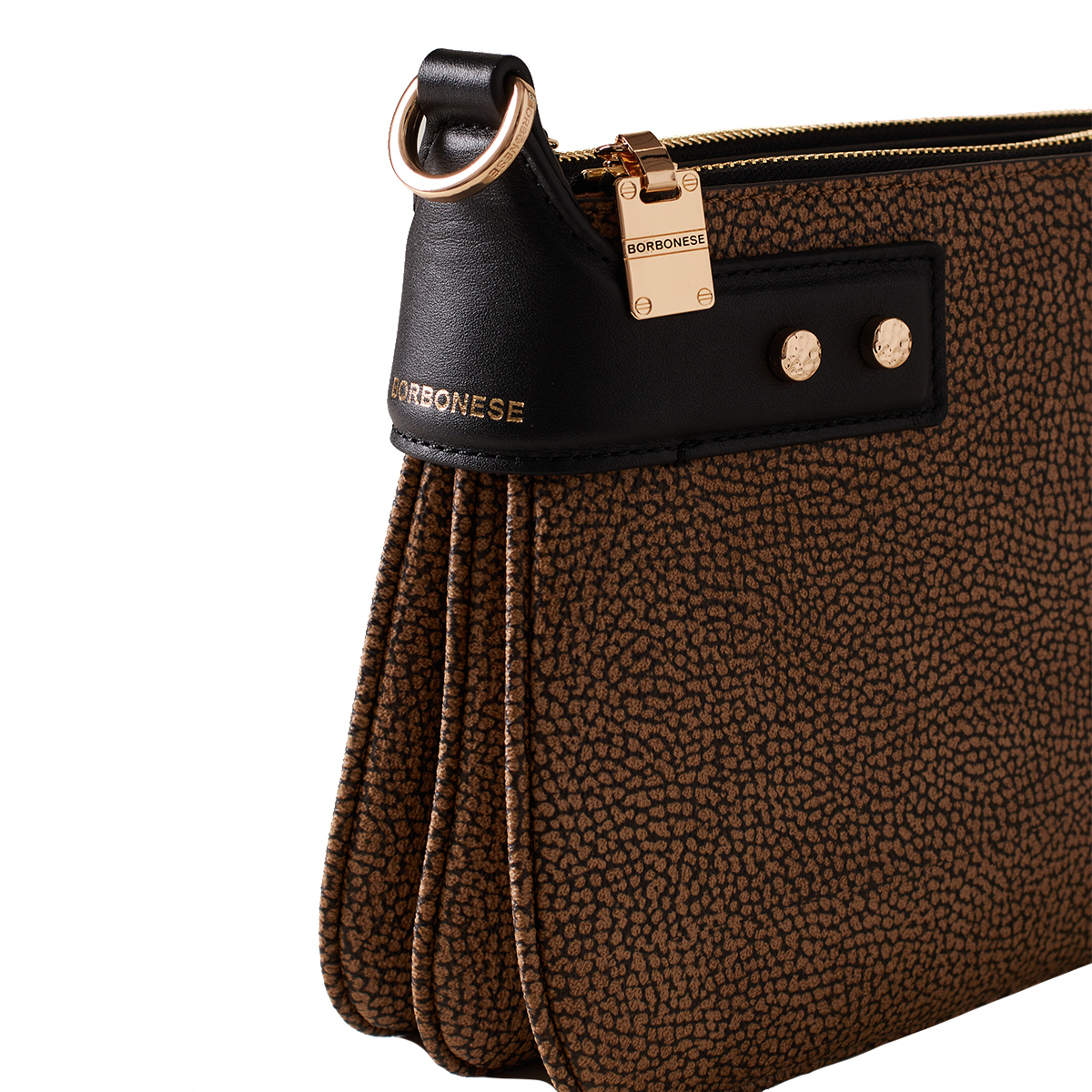Borbonese Tracolla Armor Small OP Naturale Nero - 4