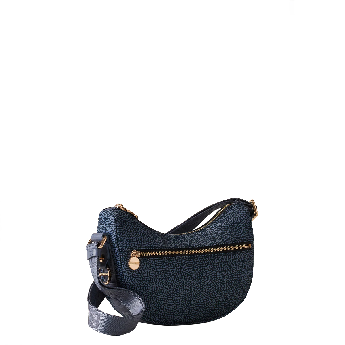 Borbonese Luna Denim Recycled Nylon Minibag with pocket - 3