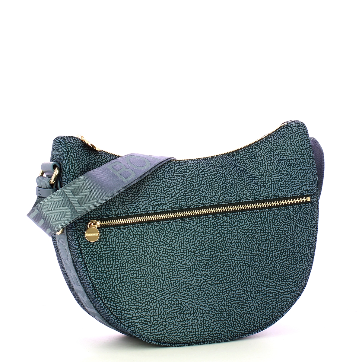 Borbonese Borsa Luna Bag Middle con taschino in Nylon Riciclato Denim - 2 Borbonese Borsa Luna Bag Middle con taschino in Nylon Riciclato Denim - 2
