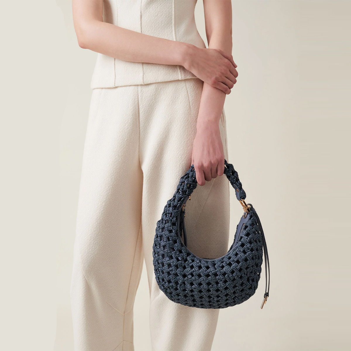 Borbonese Hobo La Nido Mini Denim - 2