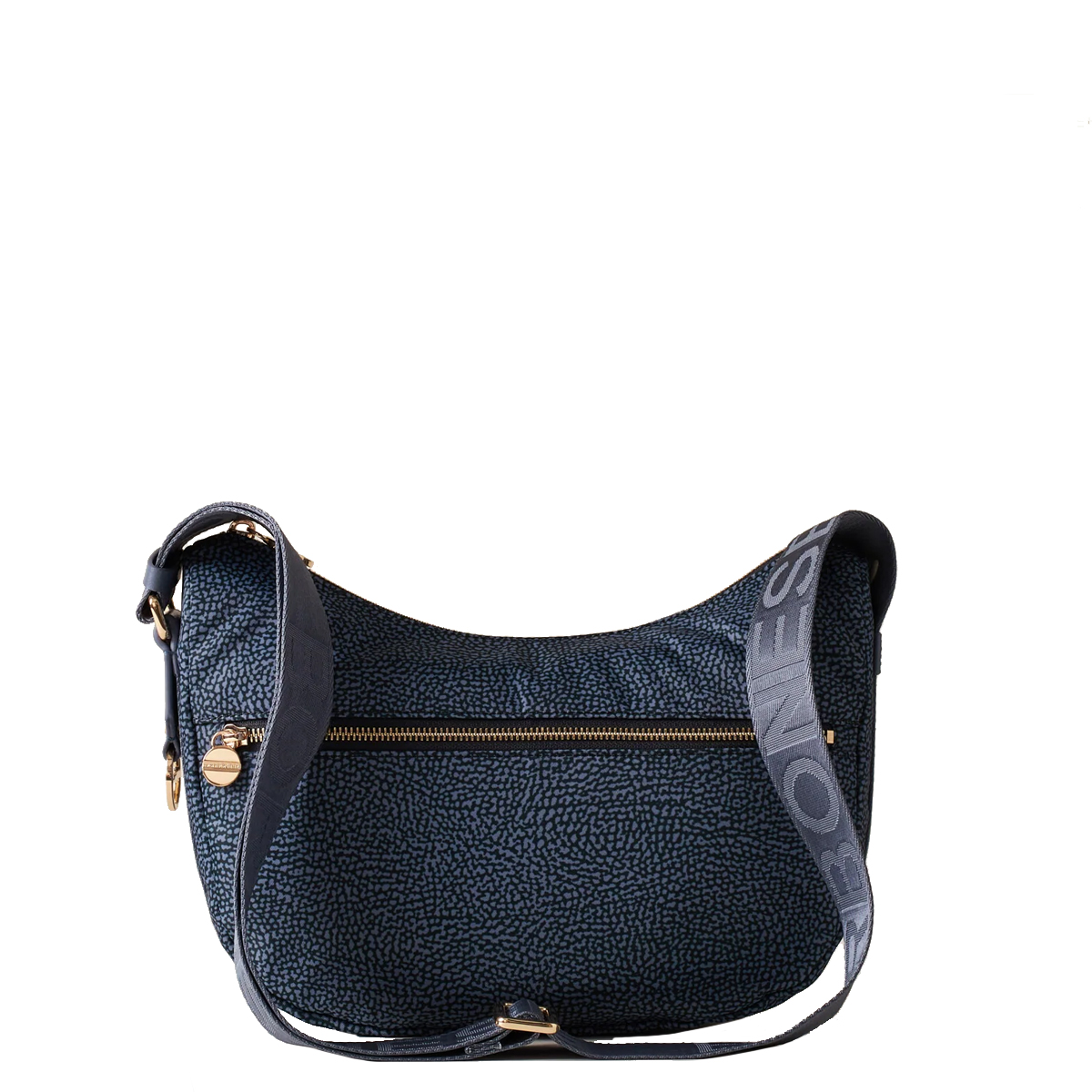 Borbonese Borsa Luna Bag Small con taschino in Nylon Riciclato Denim - 1