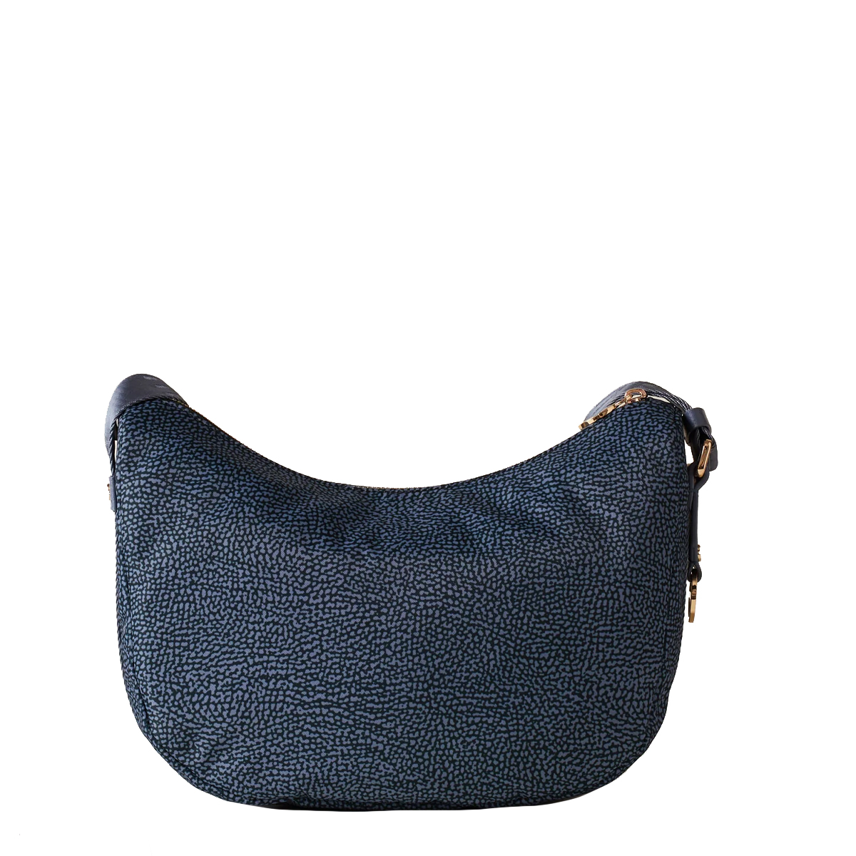 Borbonese Borsa Luna Bag Small con taschino in Nylon Riciclato Denim - 4
