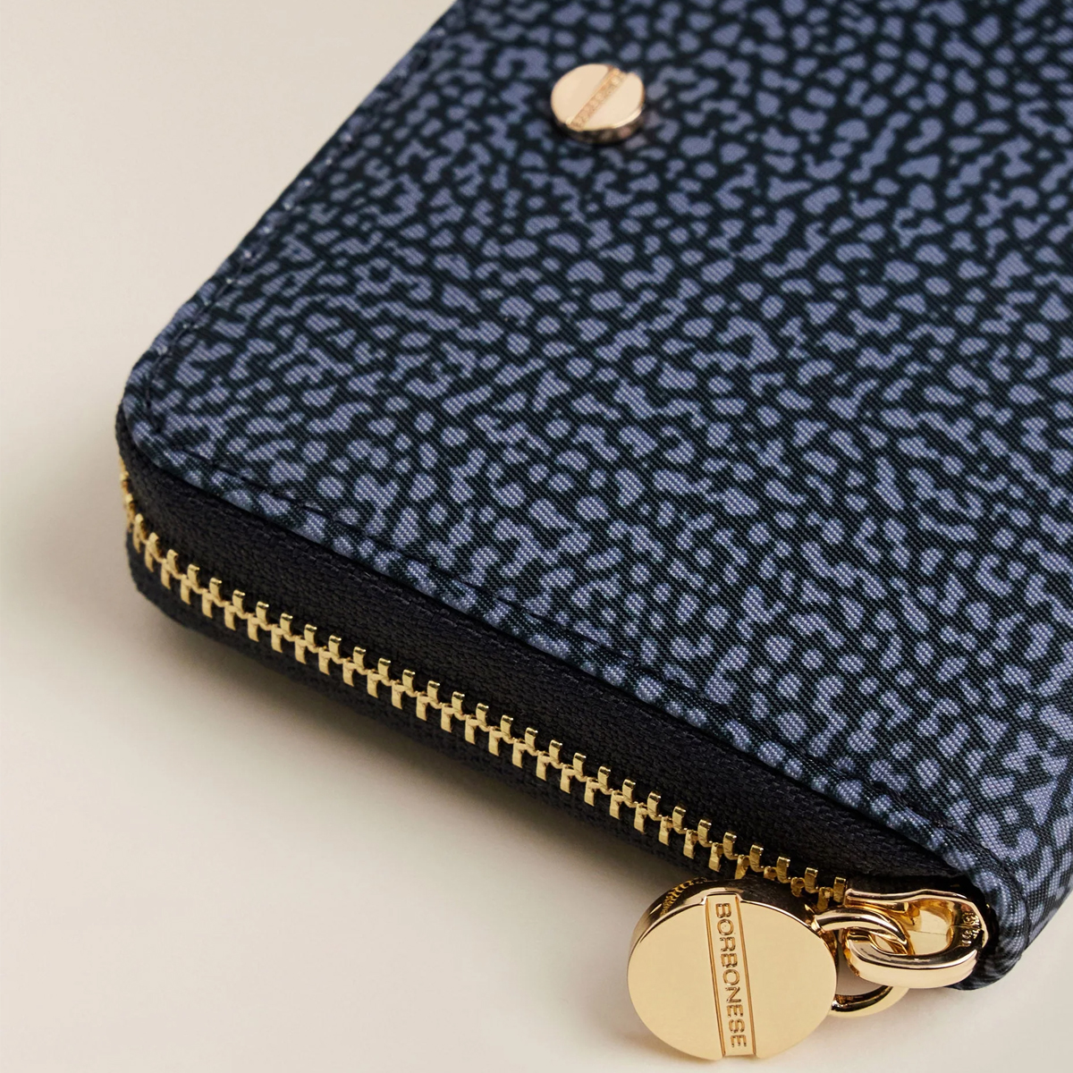 Borbonese Zip Around Medium Wallet with RFID made of Denim Recycled Nylon - 4