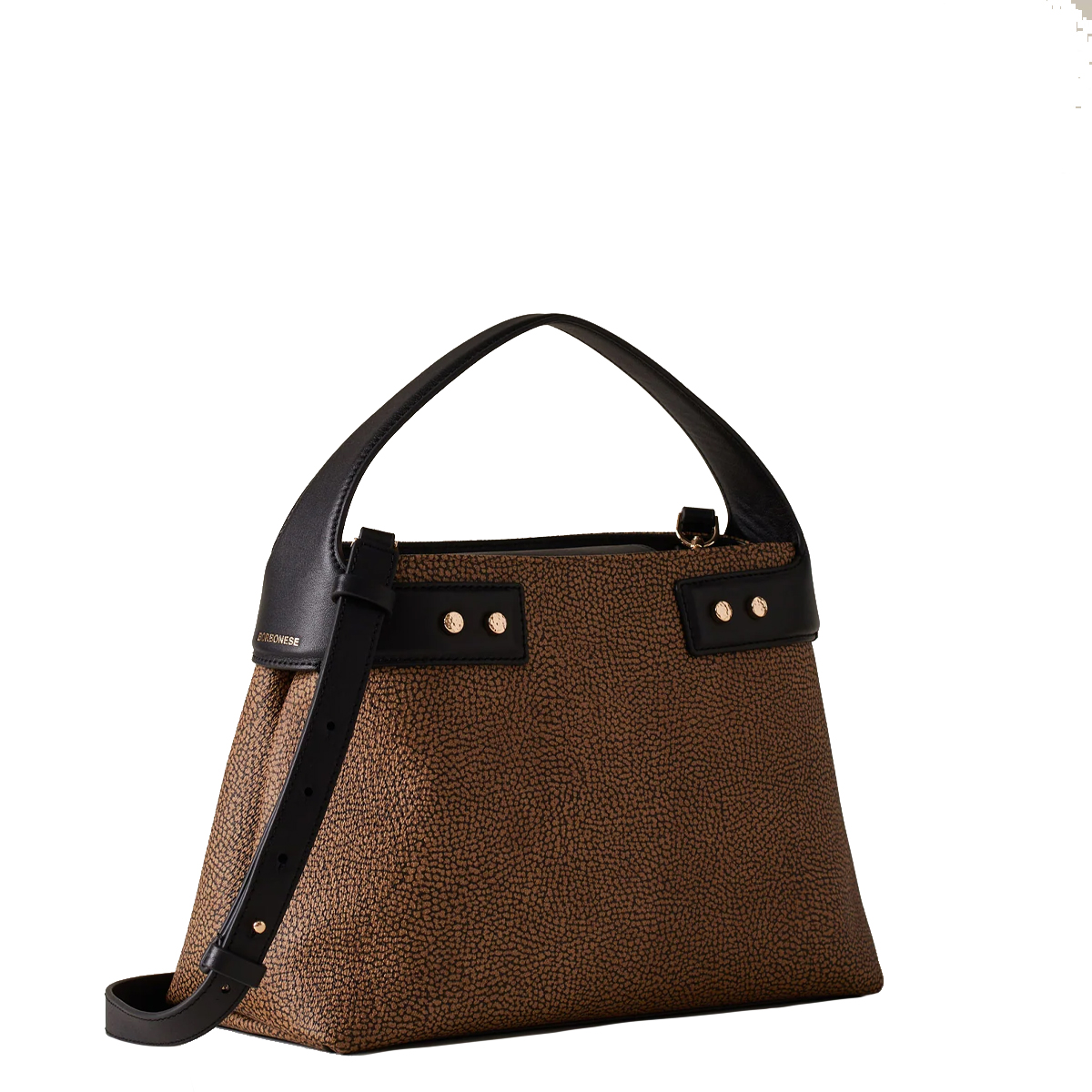 Borbonese Borsa a mano Armor Medium OP Naturale Nero - 3