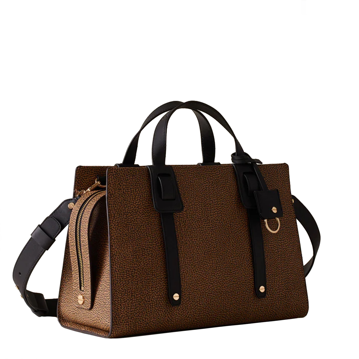 Borbonese Bauletto Déjeuner Bauletto Medium OP Naturale Nero - 2 Borbonese Bauletto Déjeuner Bauletto Medium OP Naturale Nero - 2