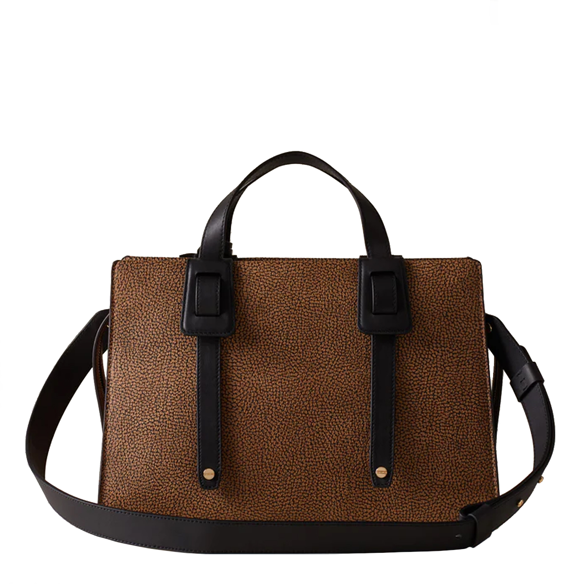 Borbonese Bauletto Déjeuner Bauletto Medium OP Naturale Nero - 3 Borbonese Bauletto Déjeuner Bauletto Medium OP Naturale Nero - 3