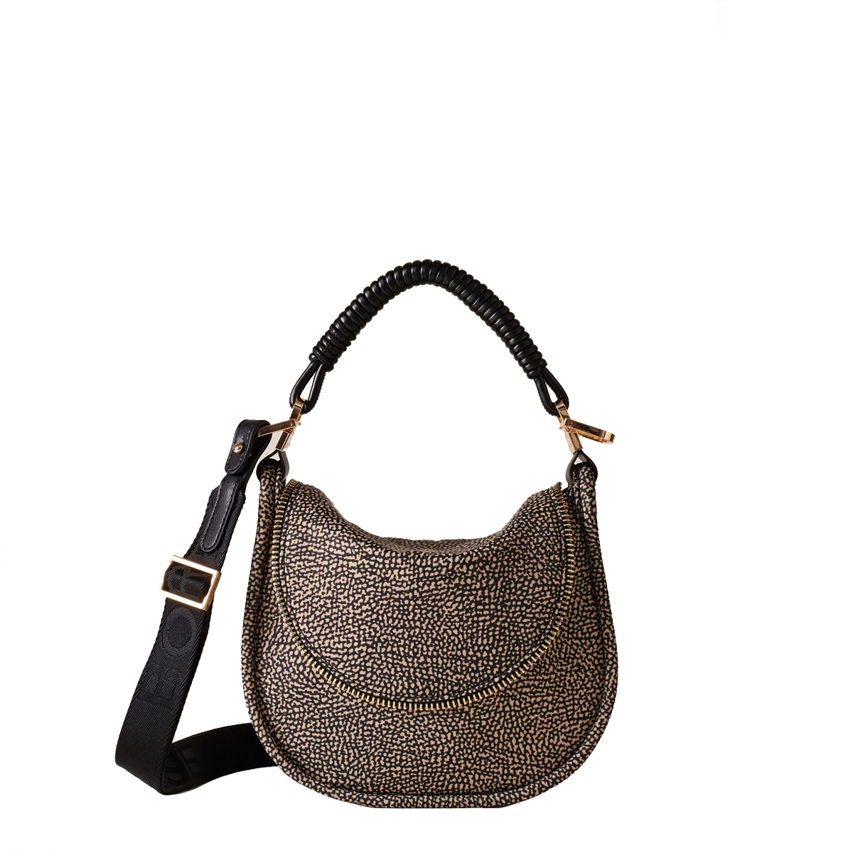 Borbonese Hobo Horseback Small OP Naturale Nero - 1